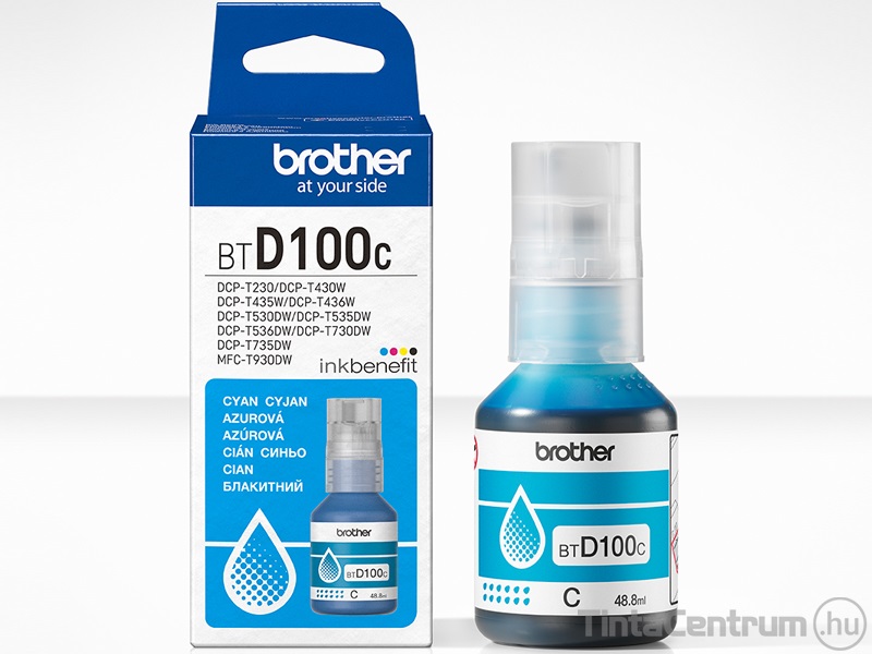 Brother BTD100C ciánkék [5000 oldal] eredeti utántöltő tinta