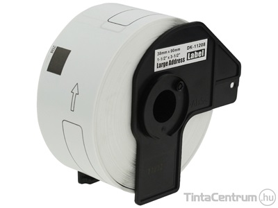 Brother DK-11208 (38mm x 90mm, 400db) kompatibilis etikett