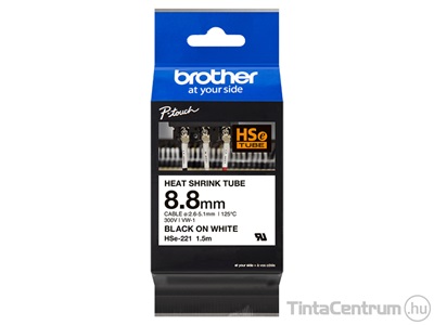 Brother HSe-221E (9mm x 1,5m, fekete-fehér) eredeti szalag