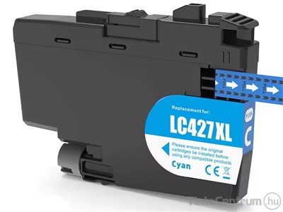 Brother LC427XLC ciánkék kompatibilis tintapatron