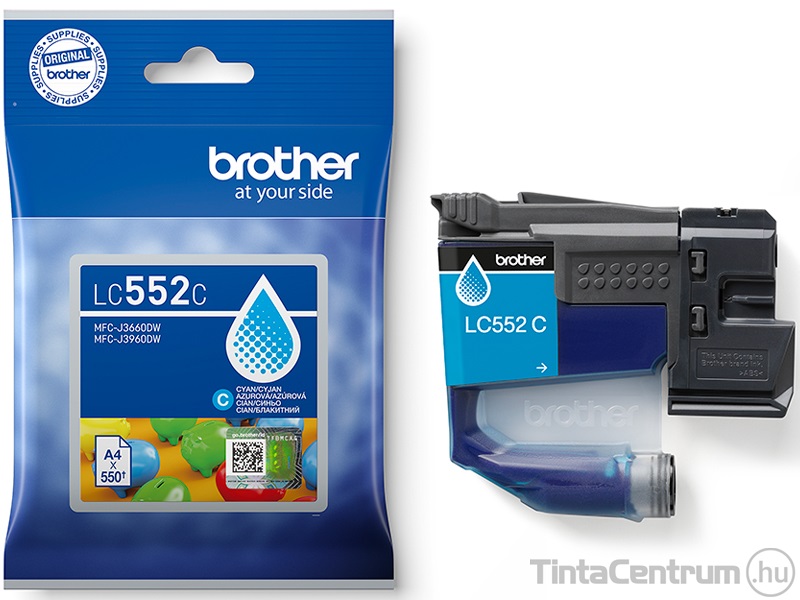 Brother LC552C ciánkék eredeti tintapatron