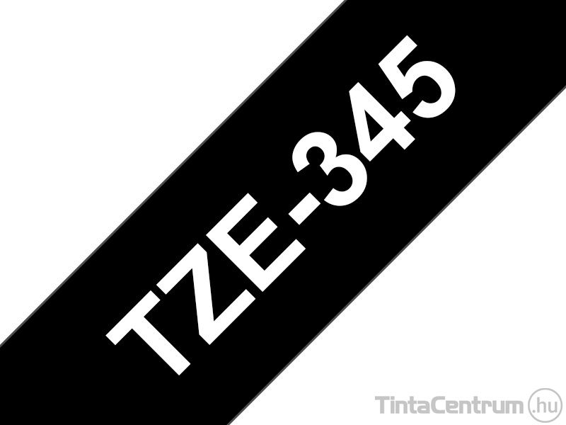 Brother TZe-345 (18mm x 8m, fekete-fehér) eredeti szalag