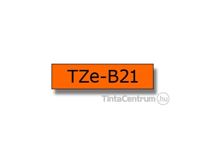 Brother TZe-B21 (9mm x 5m, fekete-fluoreszk.n.sárga) komp.szalag