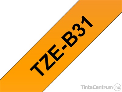 Brother TZe-B31 (12mm x 5m, narancs-fekete fluoreszkáló) eredeti szalag