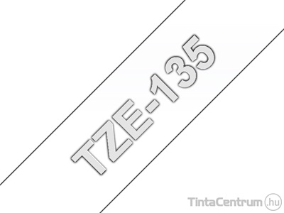 Brother TZe-135 (12mm x 8m, fehér-átlátszó) eredeti szalag