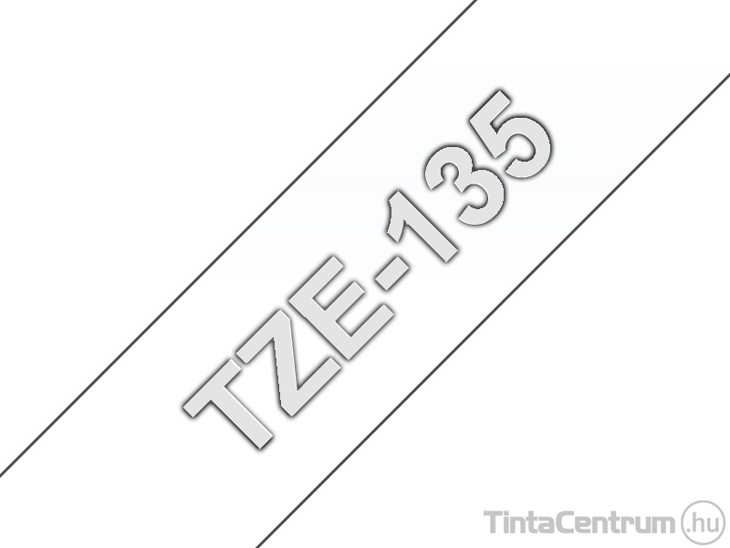 Brother TZe-135 (12mm x 8m, fehér-átlátszó) eredeti szalag