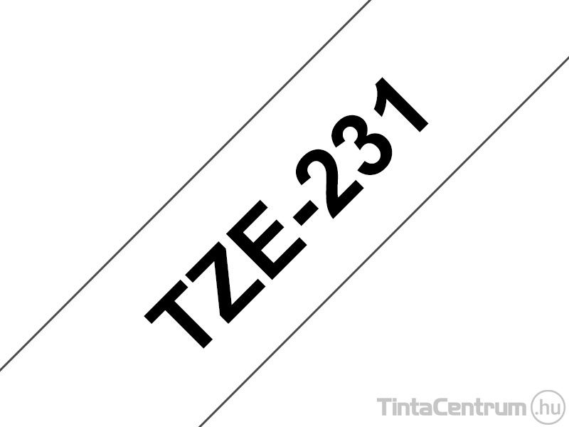 Brother TZe-231 (12mm x 8m, fekete-fehér) eredeti szalag