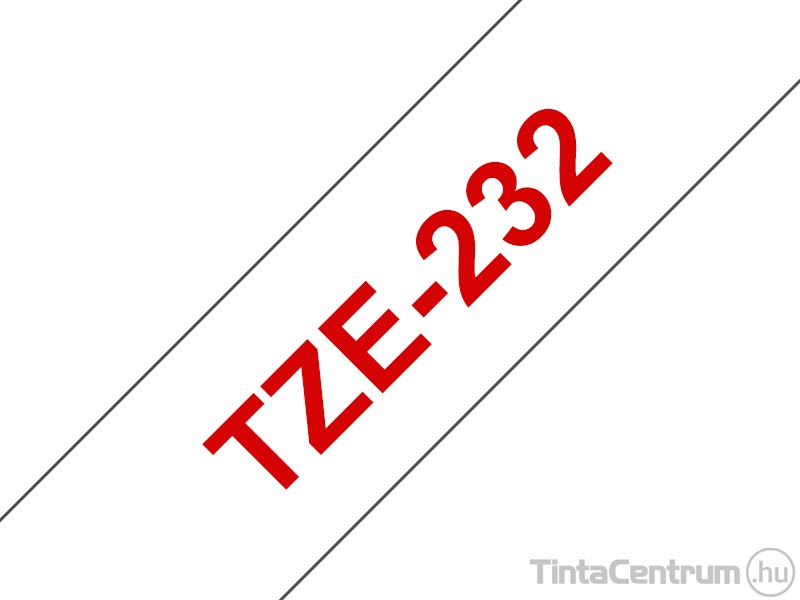 Brother TZe-232 (12mm x 8m, piros-fehér) eredeti szalag