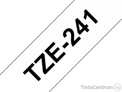 Brother TZe-241 (18mm x 8m, fekete-fehér) eredeti szalag