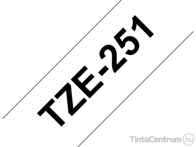 Brother TZe-251 (24mm x 8m, fekete-fehér) eredeti szalag