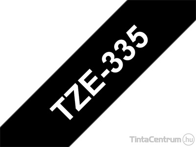 Brother TZe-335 (12mm x 8m, fehér-fekete) eredeti szalag