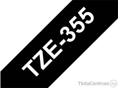 Brother TZe-355 (24mm x 8m, fehér-fekete) eredeti szalag