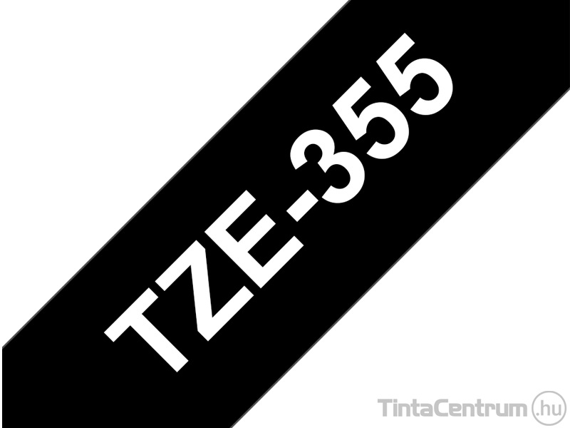 Brother TZe-355 (24mm x 8m, fehér-fekete) eredeti szalag