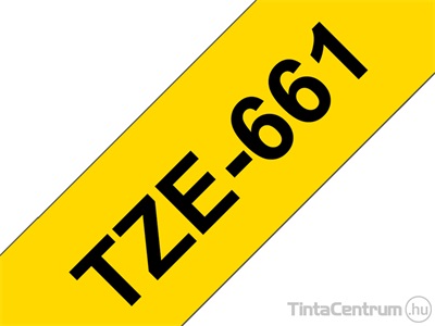 Brother TZe-661 (36mm x 8m, fekete-sárga) eredeti szalag