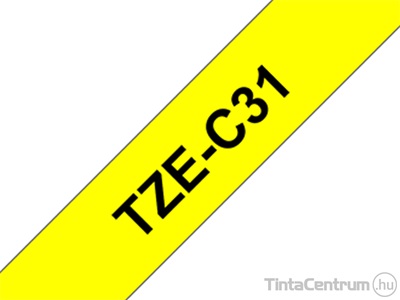 Brother TZe-C31(12mm x 5m, fekete-fluoreszk.c.sárga) eredeti szalag