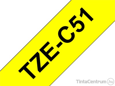 Brother TZe-C51(24mm x 5m, fekete-fluoreszk.c.sárga) eredeti szalag