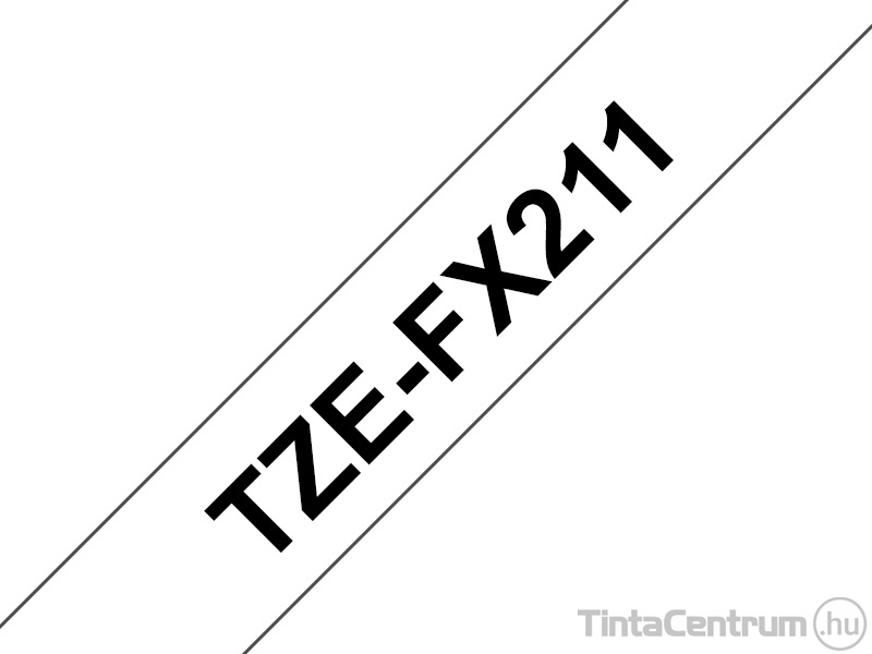 Brother TZe-FX211 (6mm x 8m fekete-fehér) eredeti szalag