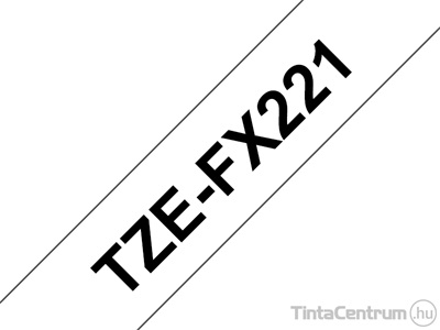 Brother TZe-FX221 (9mm x 8m fekete-fehér) eredeti szalag