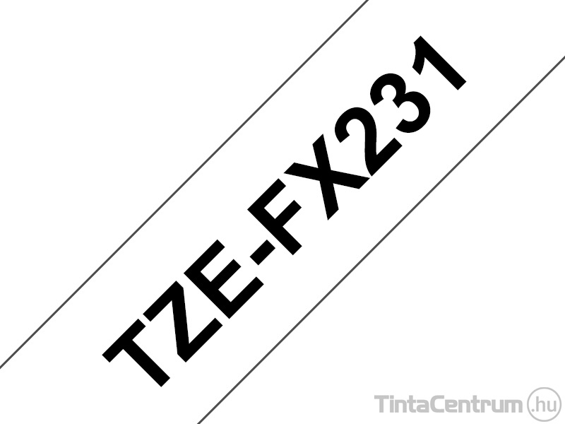 Brother TZe-FX231 (12mm x 8m fekete-fehér) eredeti szalag