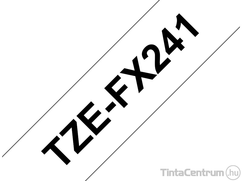 Brother TZe-FX241 (18mm x 8m fekete-fehér) eredeti szalag