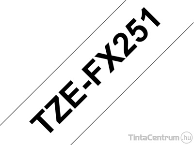 Brother TZe-FX251 (24mm x 8m fekete-fehér) eredeti szalag