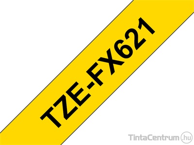 Brother TZe-FX621 (9mm x 8m, fekete-sárga) eredeti szalag