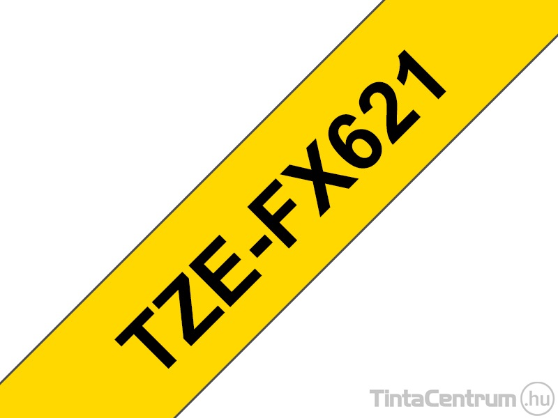 Brother TZe-FX621 (9mm x 8m, fekete-sárga) eredeti szalag