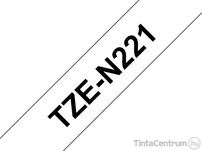 Brother TZe-N221 (9mm x 8m, fehér-fekete) eredeti szalag