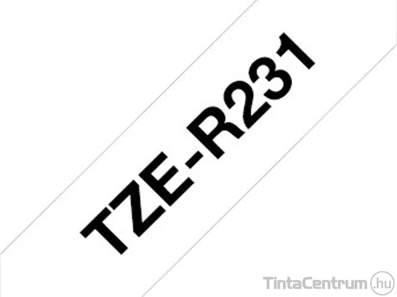 Brother TZe-R231 (12mm x 4m, fehér-fekete) eredeti szövetszalag