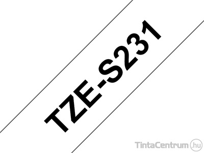 Brother TZe-S231 (12mm x 8m, fehér-fekete) eredeti szalag