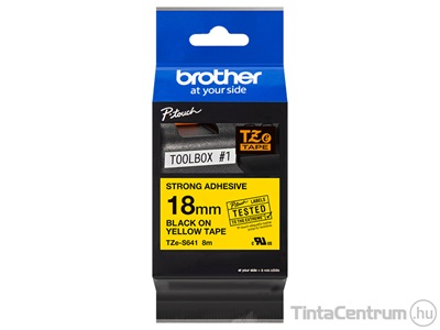 Brother TZe-S641 (18mm x 8m, sárga-fekete) eredeti szalag