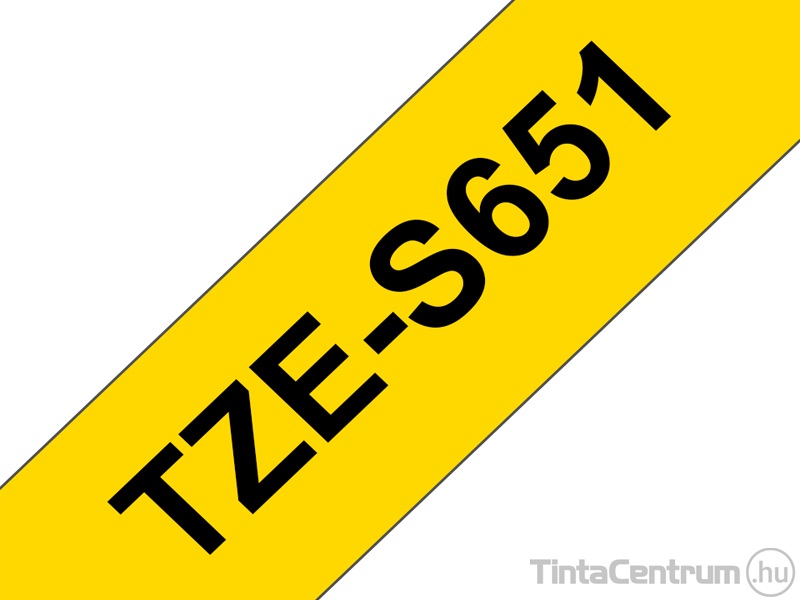 Brother TZe-S651 (24mm x 8m, sárga-fekete) eredeti szalag