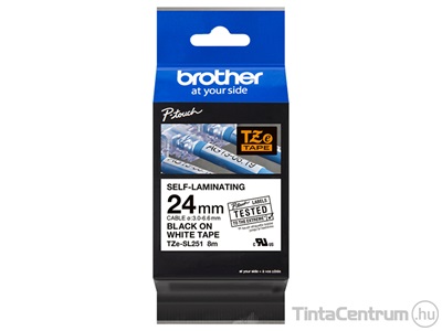 Brother TZe-SL251 (24mm x 8m, fehér-fekete) eredeti szalag