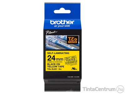 Brother TZe-SL651 (24mm x 8m, sárga-fekete) eredeti szalag