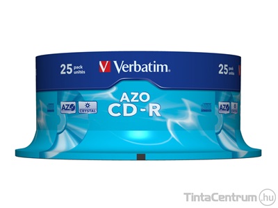 CD-R lemez, AZO, 700MB, 52x, hengeren, VERBATIM "DataLife Plus" 25db/csomag