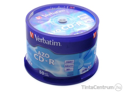 CD-R lemez, AZO, 700MB, 52x, hengeren, VERBATIM "DataLife Plus" 50db/csomag