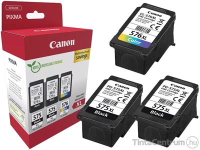 Canon 575XL 2db+576XL (PG-575XL 2db + CL-576XL) fekete és színes eredeti tintapatron csomag