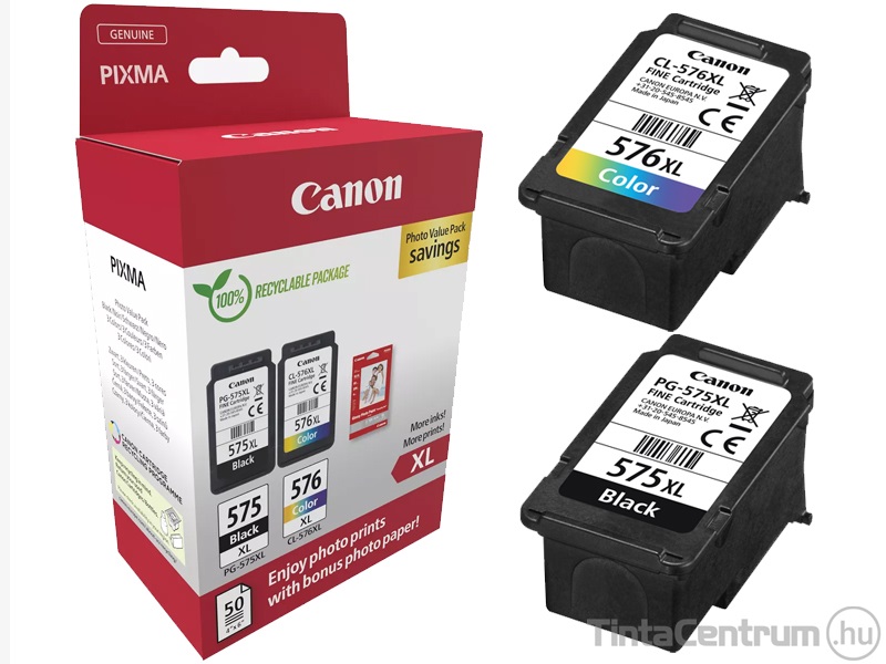 Canon 575XL+576XL (PG-575XL + CL-576XL) fekete és színes eredeti tintapatron csomag