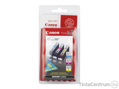 Canon 521 (CLI-521 C,M,Y) eredeti 3db-os patron csomag