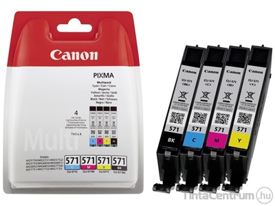 Canon 571 (CLI-571 BK,C,M,Y) eredeti 4db-os patron csomag