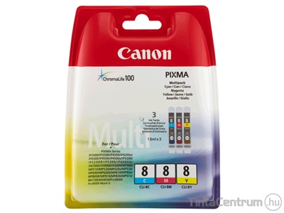 Canon 8 (CLI-8 C,M,Y) eredeti 3db-os patron csomag