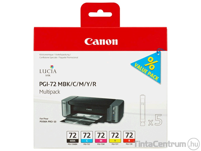 Canon 72 (PGI-72 MBK,C,M,Y,R) eredeti 5db-os patron csomag