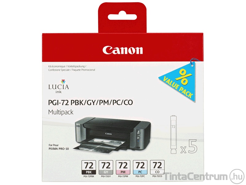 Canon PGI-72 (PBK, PC, PM, GY, CO) eredeti 5db-os patron csomag