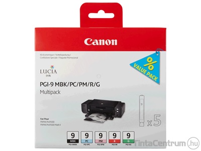 Canon 9 (PGI-9 MBK,PC,PM,R,G) eredeti 5db-os patron csomag