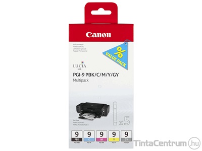 Canon 9 (PGI-9 PBK,C,M,Y,GY) eredeti 5db-os patron csomag