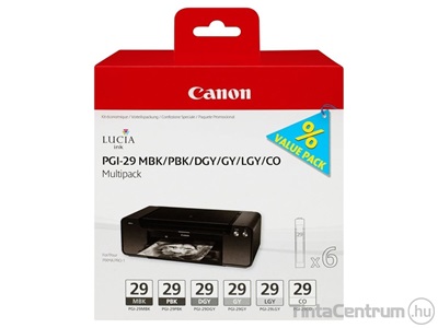 Canon 29 (PGI-29 MBK, PBK, DGY, GY, LGY, CO) eredeti 6db-os patron csomag