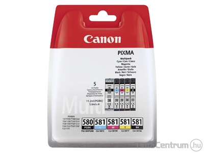 Canon 580 (PGI-580 PGBK/CLI-581) eredeti 5db-os patron csomag