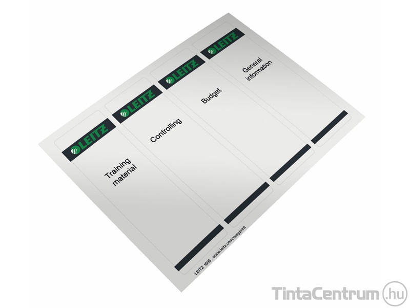 Cserecímke, iratrendezőhöz, öntapadó, 61x192mm, LEITZ, szürke 100db/csomag