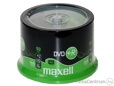 DVD+R lemez, 4,7GB, 16x, hengerben, MAXELL 50db/csomag