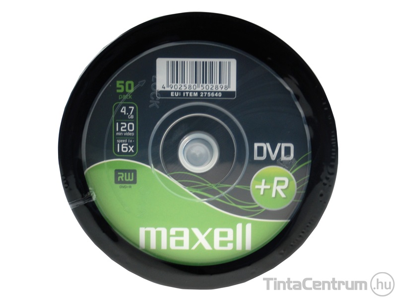 DVD+R lemez, 4,7GB, 16x, hengerben, MAXELL 50db/csomag